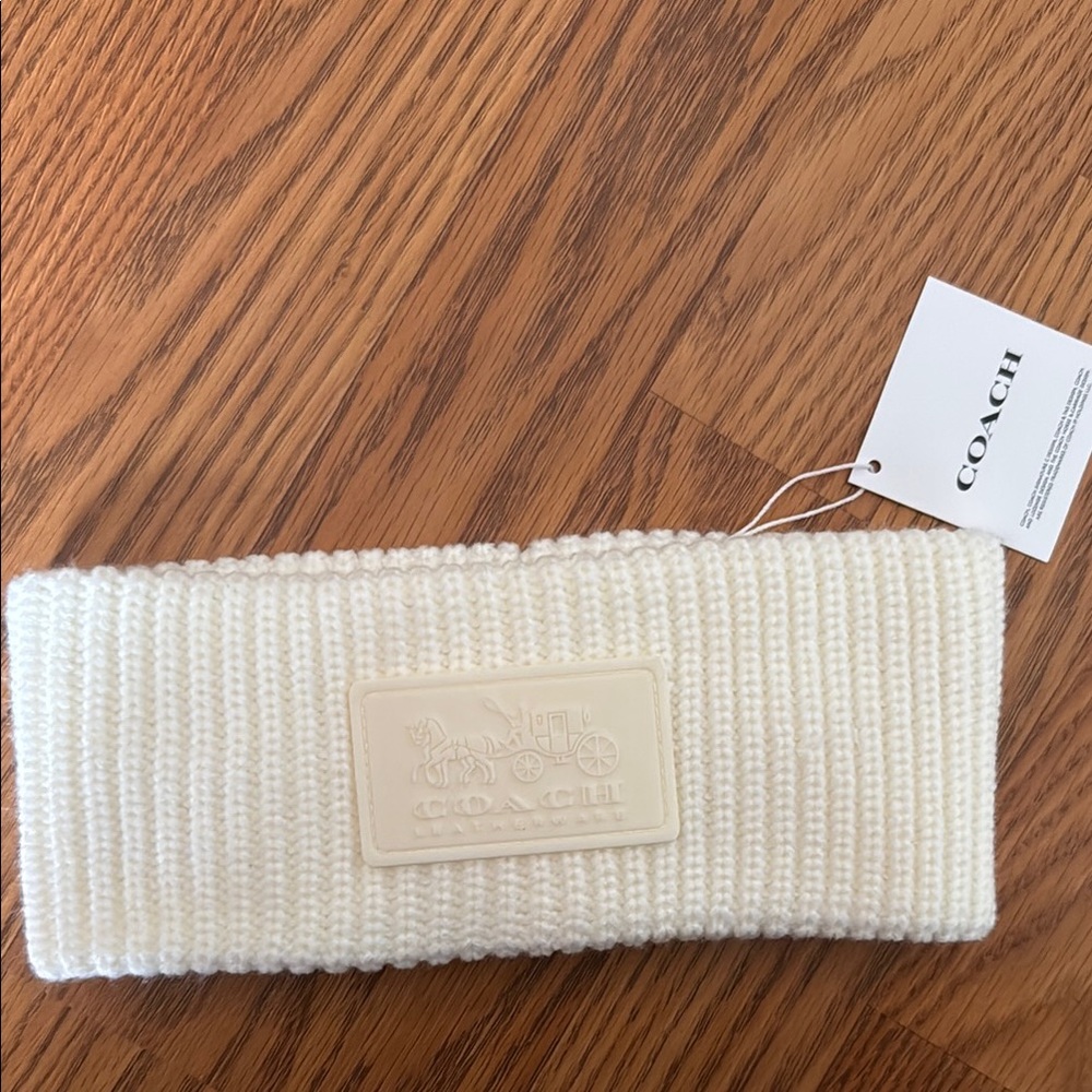 Coach White Hair Accessory Knit Headband